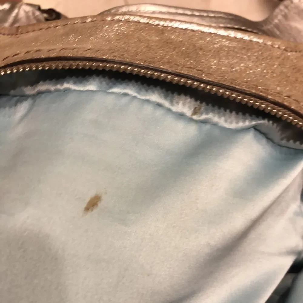 COACH gold leather hobo purse